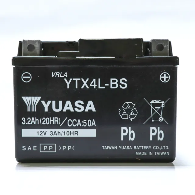 【湯淺】YTX4L-BS AGM密閉型機車電池4號(同 GS統力 GTX4L-BS)