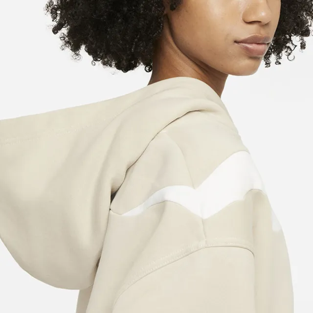 【NIKE 耐吉】上衣 女款 帽T 長袖上衣 運動  AS W NSW SWSH FLC GX HOODIE  卡其  DD5581-206