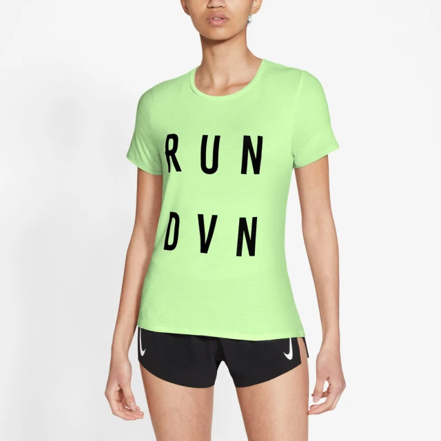 NIKE 耐吉 上衣 女款 短袖上衣 運動 慢跑 AS W NK RUN DVN CITY SLEEK TOP 綠 DC5231-701