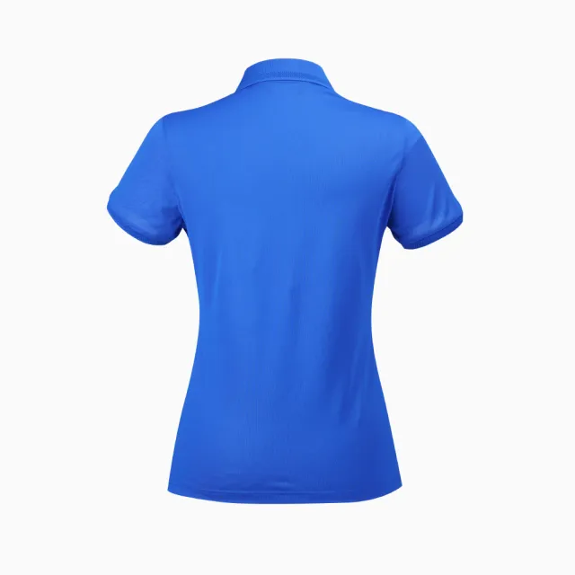 【PING】女款素面簡約LOGO短袖POLO衫-藍(吸濕排汗/抗UV/GOLF/高爾夫球衫/RA21190-56)