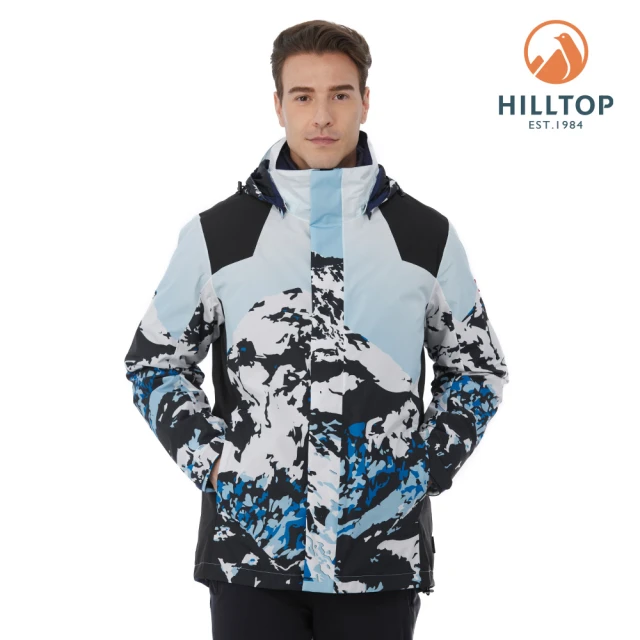 Hilltop 山頂鳥 GORE-TEX 單件式印花防水透氣短大衣（可銜接內件） 男款 藍｜PH22XM13ECEZ