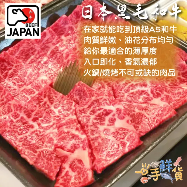 【一手鮮貨】日本鹿兒島A5和牛燒肉片(6盒組/單盒100g)