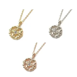 【日本MELODY ACCESSORY】日本製典雅浪漫幸運草鏤空造型銀項鍊 藤蔓花草圖騰 附延長鍊(質感情人節禮物)