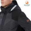 【Hilltop 山頂鳥】GORE-TEX 單件式印花防水透氣短大衣（可銜接內件） 男款 黑線條｜PH22XM07ECAZ