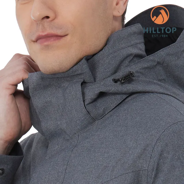 【Hilltop 山頂鳥】GORE-TEX單件式防水透氣短大衣（可銜接內件） 男款 黑｜PH22XM05ECA0