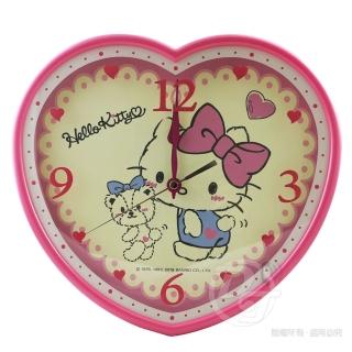 【SANRIO 三麗鷗】Hello Kitty 小熊愛心超靜音掛鐘(JM-W4567KT)