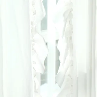 韓風荷葉邊純白窗簾140x150
