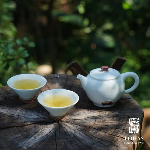 【LohasPottery 陸寶】居山水自在茶組 青瓷冰裂(一壺兩杯 自然山水 文人風雅)