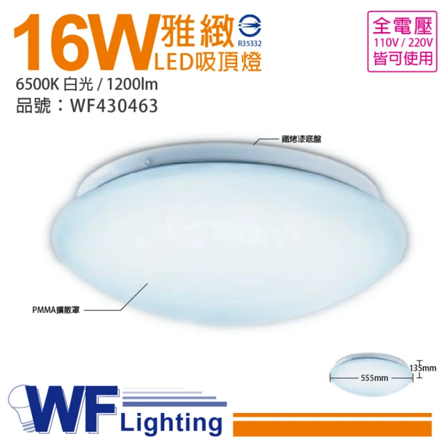 DanceLight 舞光 2入 LED 16W 6500K 白光 全電壓 雅緻 吸頂燈 _ WF430463