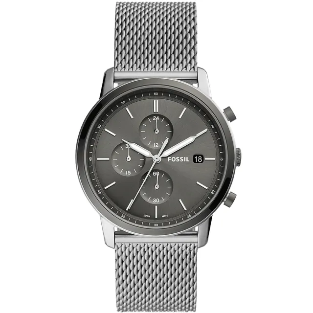 【FOSSIL】Minimalist 時尚米蘭帶三眼計時手錶-42mm(FS5944)