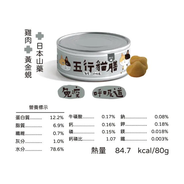 【寵物健康筆記】五行貓膳【機能＋】全能主食罐 80gx24罐(無穀 低磷 低碳水 適合糖尿病貓)