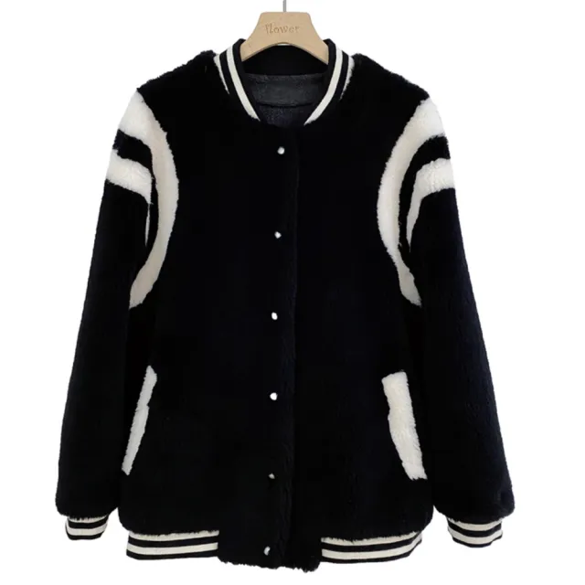 【巴黎精品】現貨+預購 羊毛大衣皮草外套(保暖棒球服情侶款韓版女外套2色v1ap9 5k)