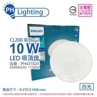 【Philips 飛利浦】LED 若欣 Moire 新版 CL200 10W 6500K 白光 全電壓 吸頂燈 _ PH431024