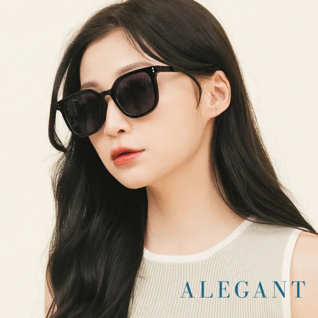 【ALEGANT】黛夜黑韓版個性潮流方框墨鏡/UV400太陽眼鏡/韓星配戴款(夜空的微光影語)