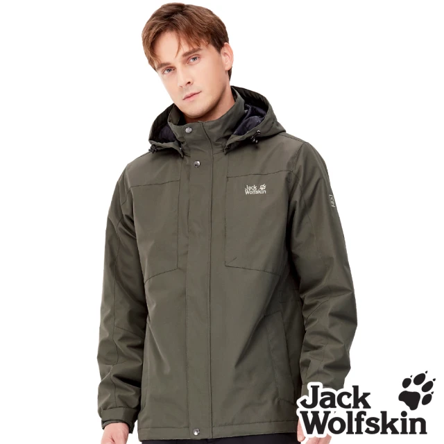 Jack wolfskin 飛狼 男 帥氣防風防潑水保暖外套 蓄熱棉 衝鋒衣(棕)