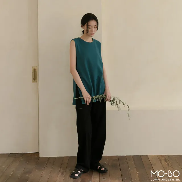 【MO-BO】Basic斜紋水洗側破直筒長褲(褲子)