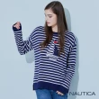 【NAUTICA】女裝 帆船圖騰條紋針織衫(深藍)