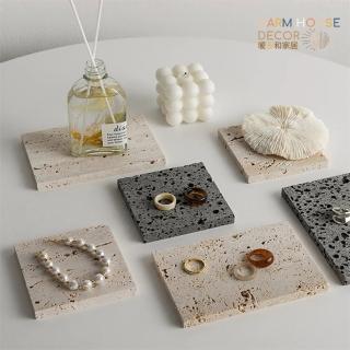 【Warm House Decor 暖和家居】洞洞石拍照裝飾盤 小10x10cm(擺飾品 拍照道具 洞洞石盤)