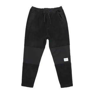 【EDWIN】男裝 拼接刷毛休閒褲(黑色)