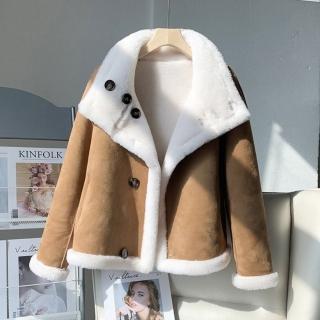 【巴黎精品】現貨+預購 羊毛大衣皮草外套(保暖兩面穿時尚寬松女外套2色v1ap18)