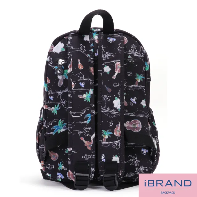 【iBrand】雙11 輕盈防潑水多口袋尼龍後背包(防水包 沙漠派對)