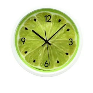 【METER DEER 米鹿】綠色水果檸檬柳橙切片造型 40公分鐵框靜音時鐘(時鐘 掛鐘 靜音 牆面擺飾 掛飾)