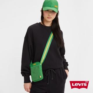 【LEVIS 官方旗艦】Gold Tab金標系列 女款 寬鬆版重磅落肩大學T/405GSM厚棉 黑瑪瑙 熱賣單品 A3722-0002