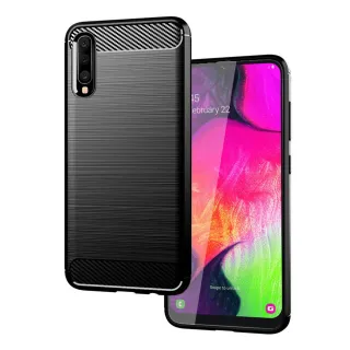 【YANG YI 揚邑】SAMSUNG Galaxy A70 碳纖維拉絲紋軟殼散熱防震抗摔手機殼