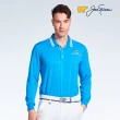 【Jack Nicklaus 金熊】GOLF男款吸濕排汗素面POLO衫/高爾夫球衫(藍色)