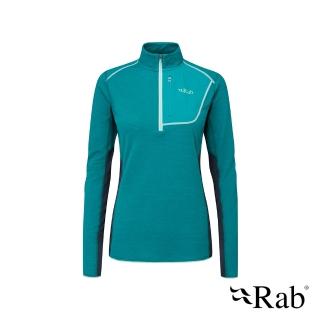 【RAB】Syncrino Light Pull-On Wmns 輕量羊毛混紡長袖拉鍊保暖排汗衣 女款 群青藍 #QFF20