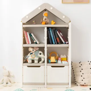 【kikimmy】小木屋兒童四層組合收納櫃(兒童學習/收納架/分層/玩具/書櫃/書架)