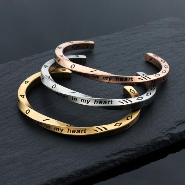 【巴黎精品】現貨+預購 鈦鋼手環歐美手鐲(時尚刻字個性情侶飾品3款v1au4)