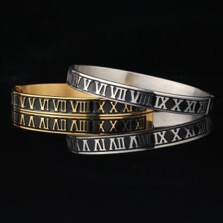 【巴黎精品】現貨+預購 鈦鋼手環歐美手鐲(復古羅馬數字男飾品2款v1au22)