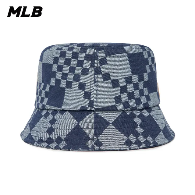 【MLB】牛仔丹寧漁夫帽 Checkerboard系列 紐約洋基隊(3AHTCC12N-50NYD)