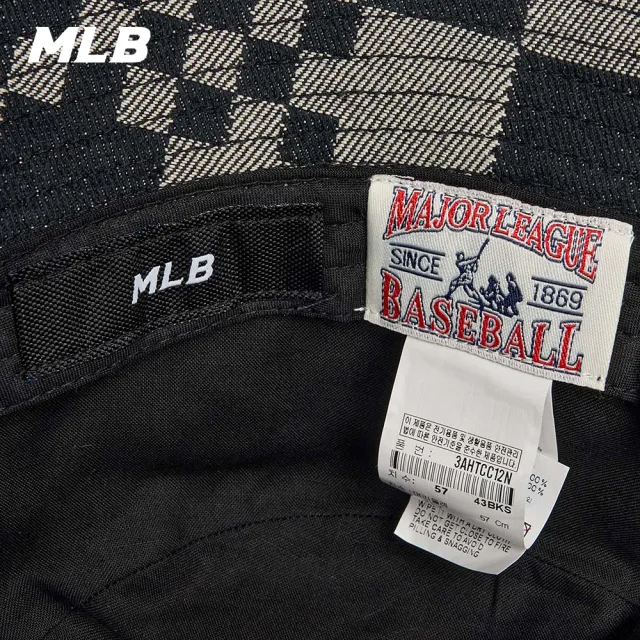 【MLB】牛仔丹寧漁夫帽 Checkerboard系列 波士頓紅襪隊(3AHTCC12N-43BKS)