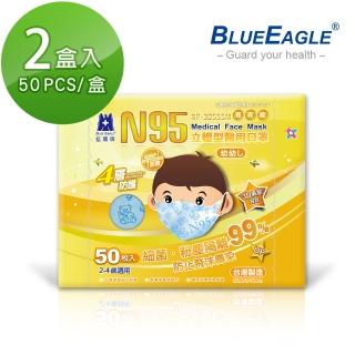 【藍鷹牌】N95立體型2-4歲幼幼醫用口罩 50片x2盒(藍熊/綠熊/粉熊)