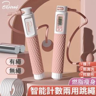 【SKYOCEAN】成人無繩智慧計數跳繩訓練鋼絲繩(學生體育用品負重訓練鋼絲繩)