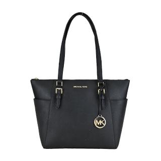 【Michael Kors】CHARLOTTE雙口袋防刮托特包(大/黑)