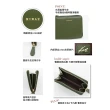 【KINAZ】牛皮三卡片層分層零錢包-光譜綠-馬賽克系列