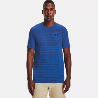 【UNDER ARMOUR】UA Seamless短T-Shirt 男 短袖上衣 礦藍(1361133-436)
