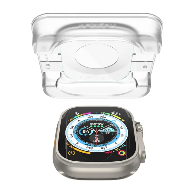 【Spigen】SGP Apple Watch Ultra 2/1代_共用 49mm-Glas tR EZFit 快易貼(透明:2入組)