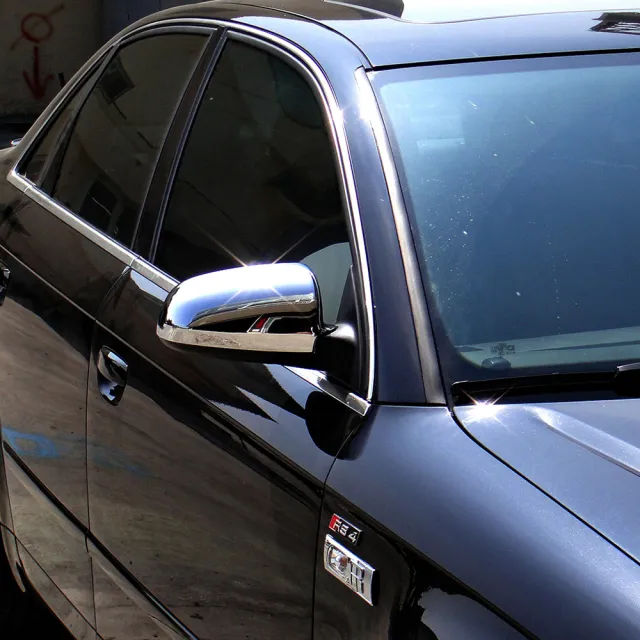 【IDFR】Audi 奧迪 A4 B7 2005~2008 鍍鉻銀 後視鏡蓋 外蓋飾貼(後視鏡蓋 後照鏡蓋)