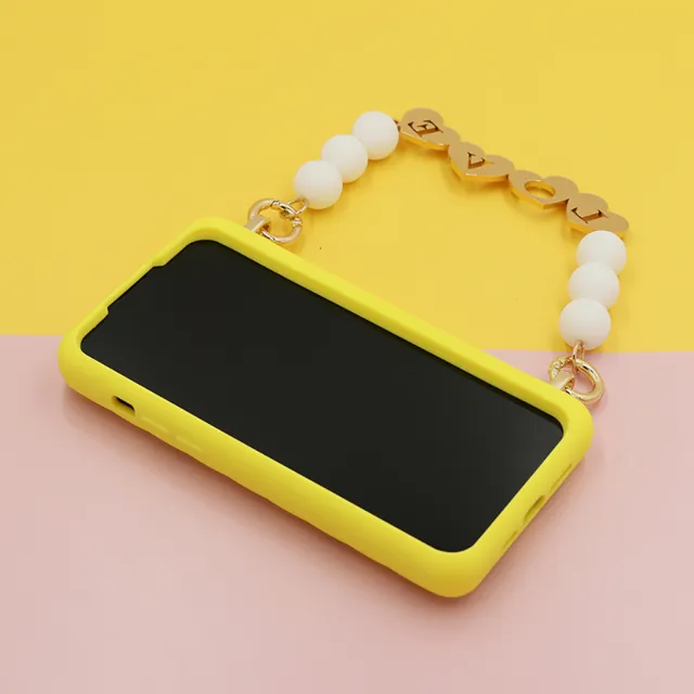 【Candies】iPhone 14 Pro 適用6.1吋 經典小香風晚宴包手機殼(Love-黃)