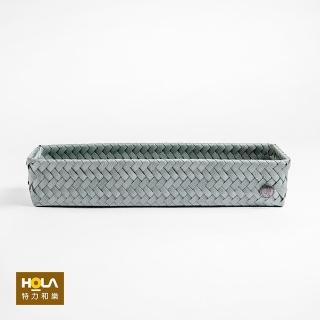 【HOLA】Handed By Fit編織方形分隔籃L 藍綠