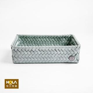 【HOLA】Handed By Fit編織方形分隔籃M 藍綠
