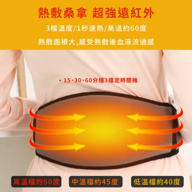 熱敷按摩護腰帶 護腰暖宮(調溫定時震動按摩 熱敷助眠按摩腰靠 紓緩腰部 背部 腰椎 腹部 暖腰 暖腹)