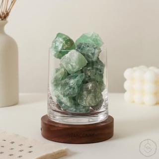 【SPANCONNY 飾品控】靈感寶庫 l 綠螢石 / 黑胡桃木燈座 l 水晶氣氛燈(桌燈/小夜燈/水晶燈)