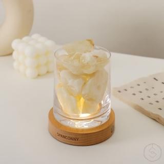 【SPANCONNY 飾品控】聚財自信 l 黃水晶 / 櫸木燈座 l 水晶氣氛燈(桌燈/小夜燈/水晶燈)