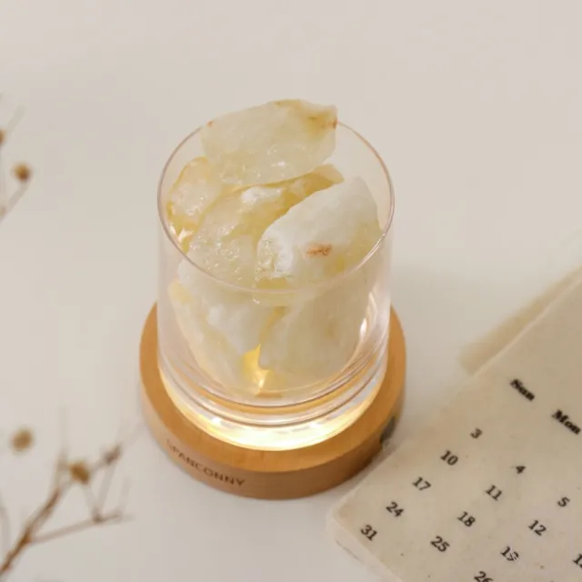 【SPANCONNY 飾品控】聚財自信 l 黃水晶 / 櫸木燈座 l 水晶氣氛燈(桌燈/小夜燈/水晶燈)
