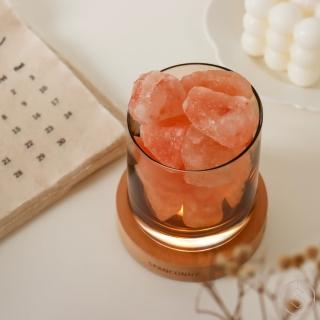【SPANCONNY 飾品控】熱情元氣 l 橙晶鹽 / 櫸木燈座 l 水晶氣氛燈(桌燈/小夜燈/水晶燈)